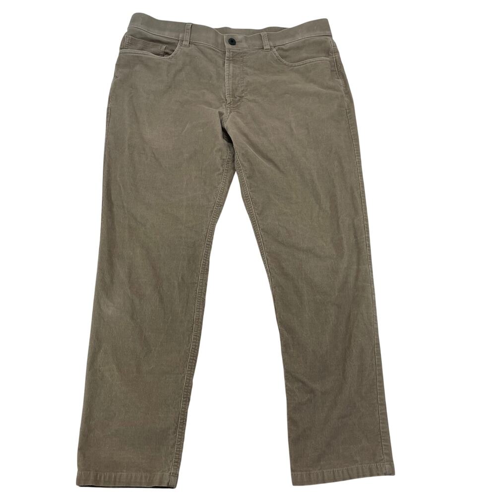 Kenneth Cole Reaction Men's 36x30 Khaki Corduroy Slim Straight Stretch Pants
